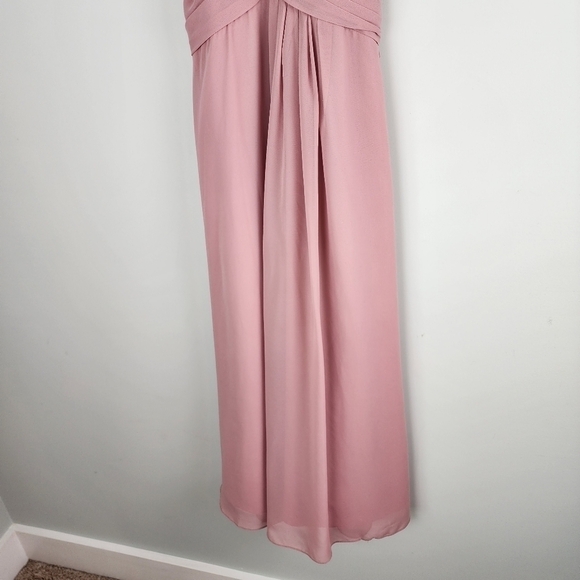 Azazie Women’s Elegant Bridesmaid Maxi Dusty Rose Dress Open Back Zipper Size XS - Picture 3 of 8
